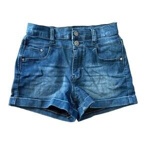 Wallflower Womens Jean Shorts Sassy High-Rise Mom Sz 5 Junior Rolled Cuff